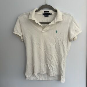 Ralph Lauren White Skinny Polo Shirt